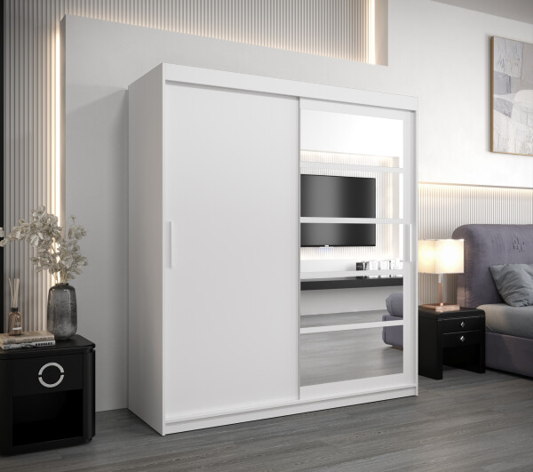 Šatní skříň Abi Ro1 Barva korpusu: Bílá, Rozměry: 150 cm, Dveře: Bílá