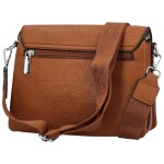 Trendy dámská koženková crossbody kabelka Coveri Longina, světle hnědá