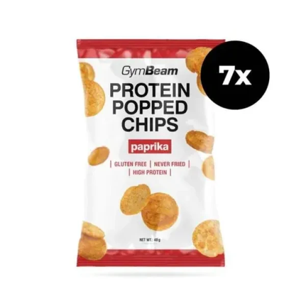Proteinové chipsy - GymBeam (paprika, 7 x 40 g) (37996-8-7x40g-paprika)