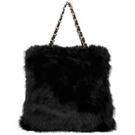 Módní dámská plyšová kabelka do ruky Lilith, černá