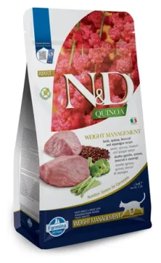 Farmina ND Quinoa Cat Weight Management Lamb Broccoli 5 kg / Granule pro kočky / kontrola hmotnosti (PND0500039)
