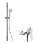 Kielle - Nefia Sprchový set s baterií, tyčí, hadicí a sprchovou hlavicí EcoSpare, chrom 20627SN40