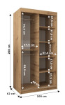 Šatní skříň Abi Y0 Barva korpusu: Dub artisan, Rozměry: 120 cm, Dveře: Černá