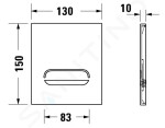 DURAVIT - DuraSystem Elektronické ovládání splachování pisoáru, bateriové napájení, lesklý chrom WD5006023000