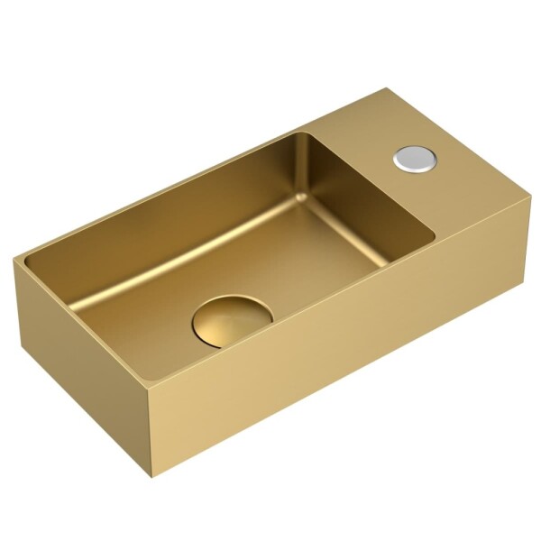 Závěsné umývátko ve zlaté barvě SAT Aurum 36x18 cm bez přepadu SATAUR3618BG SATAUR3618BG
