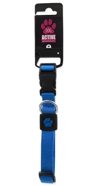Active Dog Premium M modrá 2x34-49cm / Obojek pro psy / Nylonový / Nastavitelná délka (0904-90142)