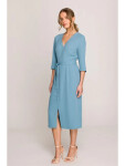Šaty S396 zavazovací tyrkysově modré - Stylove M