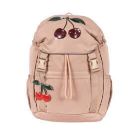 Konges Sløjd Školní batoh Cherry s pláštěnkou a vakem 12 l, růžová barva, textil