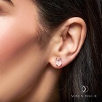 Emporial peckové náušnice 14k zlato Vermeil GU-DR14694E-ROSEGOLD-ROSEQUARTZ