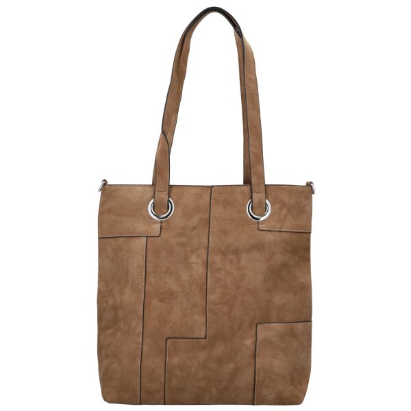 Trendy dámská koženková kabelka na rameno Gladys, hnědá