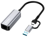 Colorway adaptér USB-C a USB-A na RJ45 / Síťový adaptér / 18 cm (CW-AD-CRG)