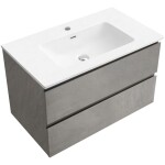 CERANO - Koupelnová skříňka Carole - betonově šedá + keramické umyvadlo Novo - bílá lesklá - 101x49,5x46,5 CER-8050BD85857