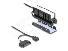 DeLock 18460 černá / Chladič pro M.2 SSD / 2280 / ARGB LED / hliník + měď (18460)