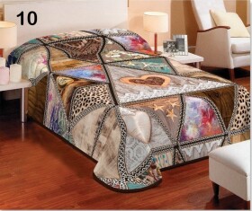 Hnědý 3D potah na postel v rustikálním stylu se srdcem Šířka: 155 cm | Délka: 220 cm