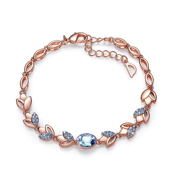 Exkluzivní náramek Swarovski Elements Gavriella, Světle modrá 17 cm + 4 cm (prodloužení)