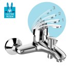 Mereo Vanová nástěnná baterie, Sonáta, 150 mm, s keramickým přepínačem, bez příslušenství, chrom CB90104N
