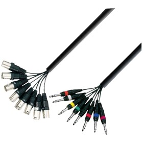 Adam Hall 3 STAR L8 MV 0300 XLR propojovací kabel [8x XLR zástrčka - 8x jack zástrčka 6,3 mm (stereo)] 3 m černá