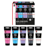 Akrylové barvy Marabu Acryl Color sada 5 x 100 ml pastelové barvy