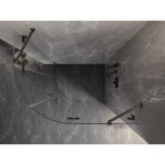 MEXEN/S - Lunar sprchový kout čtvrtkruh křídlový pravá 100 x 80, transparent, grafit kartáčovaná 833-100P-080L-66-00