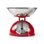 Nedis KASC110RD červená / Retro kuchyňská váha / max. hmotnost 5 kg / vyjímatelná mísa (KASC110RD)