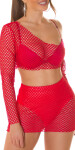 Sexy Koucla 2Piece Set / síťová sukně a top red Einheitsgroesse