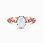 Royal Fashion prsten 14k zlato Vermeil GU-DR23095R-ROSEGOLD-MOONSTONE-TOPAZ Velikost: 10 (EU: 61-63)