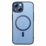 Pouzdro Baseus Glitter Transparent Magnetic Case and Tempered Glass set for iPhone 14 Plus modré