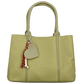 Módní dámská koženková kabelka do ruky Beatis, světle zelená