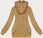 Žlutá sportovní mikina s kapucí a se vzorem vlaštovek (2309) odstíny žluté 46