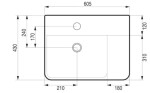 HOPA - Umyvadlo nástěnné i na desku 60,5×43×12,5 cm II. JAKOST - Umývátko provedení - Levé umývátko OLKLT2223RX