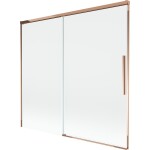 MEXEN/S - Rox vanová zástěna 2-křídlová posuvná 170 x 150, transparent, růžové zlato 8C9-170-001-60-00
