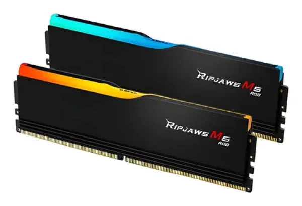 G.Skill Ripjaws M5 RGB černá 64GB (2x 32GB) / DDR5 / 5200 MHz / PC5-41600 / CL40 / 1.1V / XMP 3.0 / EXPO (F5-5200J4040A32GX2-RM5RK)