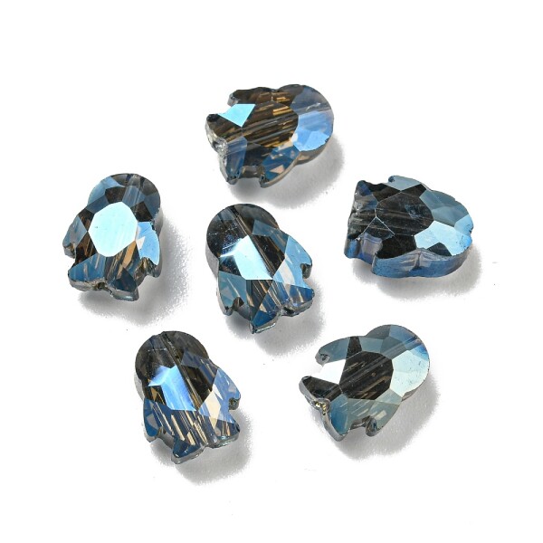 Skleněné korálky - broušený tučňák - tmavě modrý - 8 x 6,5 x 4,5 mm - 1 ks