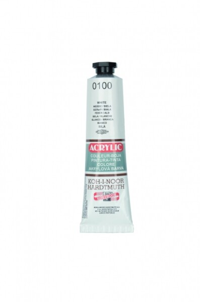 Akrylová barva Koh-i-Noor 40 ml - bílá 0100