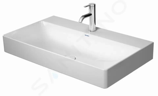 DURAVIT - DuraSquare Umyvadlo 800x470 mm, bez přepadu, s otvorem pro baterii, DuraCeram, bílá 2353800041