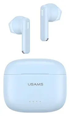 USAMS US14 modrá / Bezdrátová sluchátka do uší / Bluetooth 5.3 / ENC mikrofon / herní režim (BHUUS03)