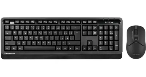 A4tech FG1012S černá / tichý set bezdrátová klávesnice + myši / CZ layout / USB-A nano přijímač 2.4GHz (FG1012S-BK)