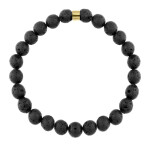 Pánský náramek Fernando Gold - 8 mm lávový kámen, Černá 19 cm