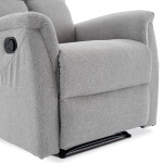 Relaxační křeslo, manuální ovládání, světle šedá látka