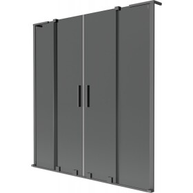 MEXEN/S - Velar L Duo dvoukřídlá posuvná vanová zástěna 140 x 150, grafit, grafit metal 896-140-003-42-95