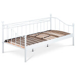Postel jednolůžková 90x200, kovová konstrukce, bílý matný lak