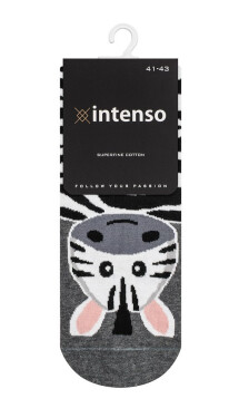 Pánské ponožky Intenso 1993 Happy cotton 41-46 tmavě modrá 41-43