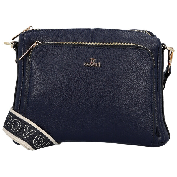 Trendy dámská koženková crossbody kabelka Chiara, tmavě modrá