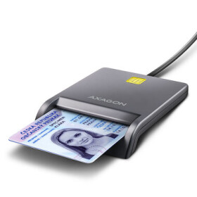 AXAGON CRE-SM3N, USB-A FlatReader čtečka kontaktních karet Smart card (eObčanka), kabel 1.3m (CRE-SM3T)