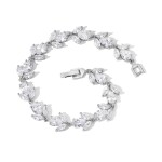 Náramek Swarovski Elements Daniele, Stříbrná 18 cm