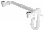 Bruckner - Dřezový sifon s odbočkou 6/4", výškově a délkově stavitelný, DN40, bílá 155.132.0