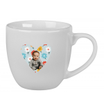 Personalizovaný keramický hrníček 400 ml s výřezem fotky na podkladu