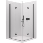 CERANO - Sprchový kout Volpe Duo L/P - 6 mm - černá matná, transparentní sklo - 100x60x190 - zalamovací CER-480160