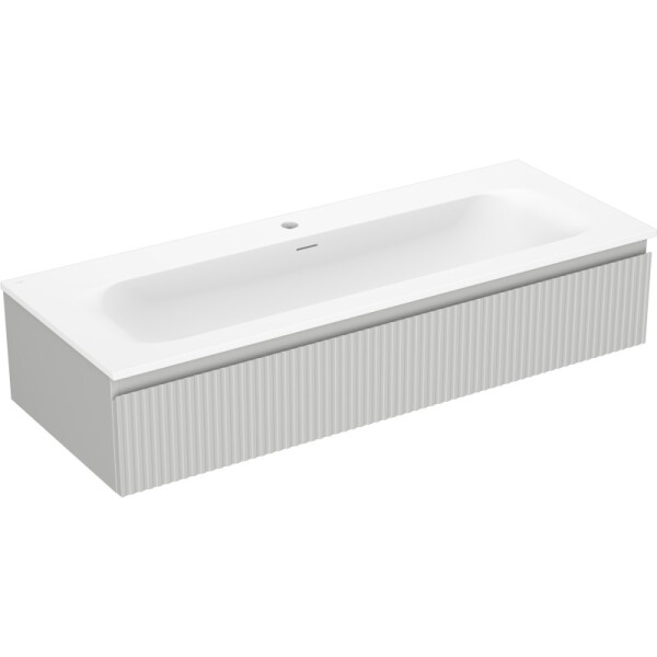 MEXEN/S - Rivel koupelnová skříňka 120 cm s umyvadlem Vela, 1 šuplík, reliéf , šedá mat/bílá mat 91A20-12023-1-BF62-W23M01