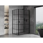 MEXEN/S - Mist-B sprchový kout dveře křídlové pravá 80 x 85, černá kratka, černá 8A2T-080-085-70-77-P